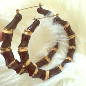 Black and gold hoops